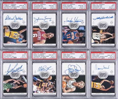 2000-01 UD Legends "Legendary Signatures" Basketball Signed Complete Set (41) - All PSA-Graded